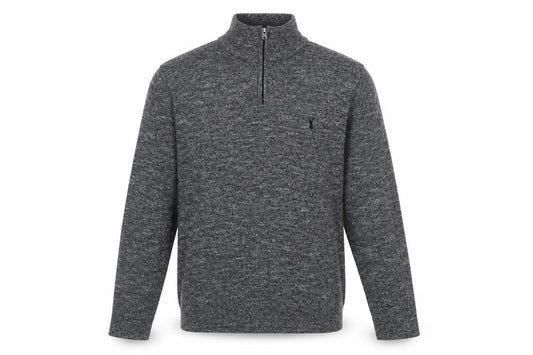 Next Men’s Grey Cotton Blend 1/2 Zip High Neck Jumper Size M