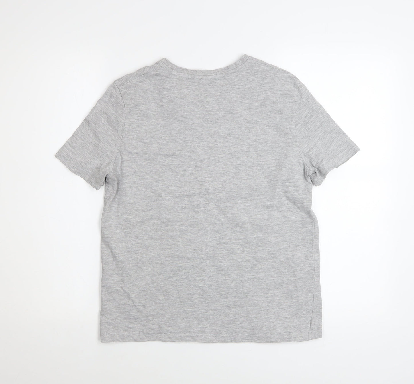 Zara Women Grey Cotton Short Sleeve Basic T-Shirt Size S