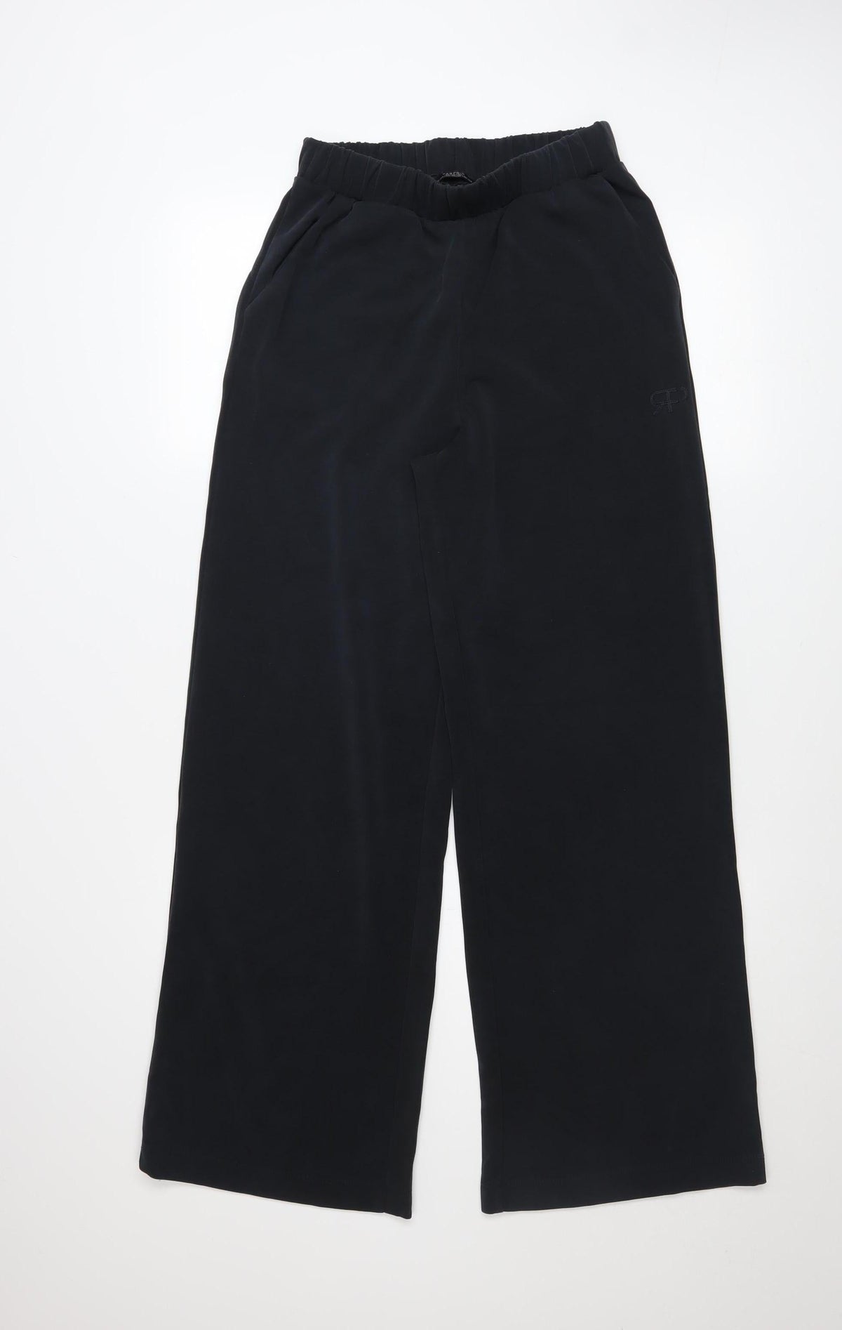 Parfois Womens Black Wide-Leg Modal Blend Elastic Waist Trousers XS