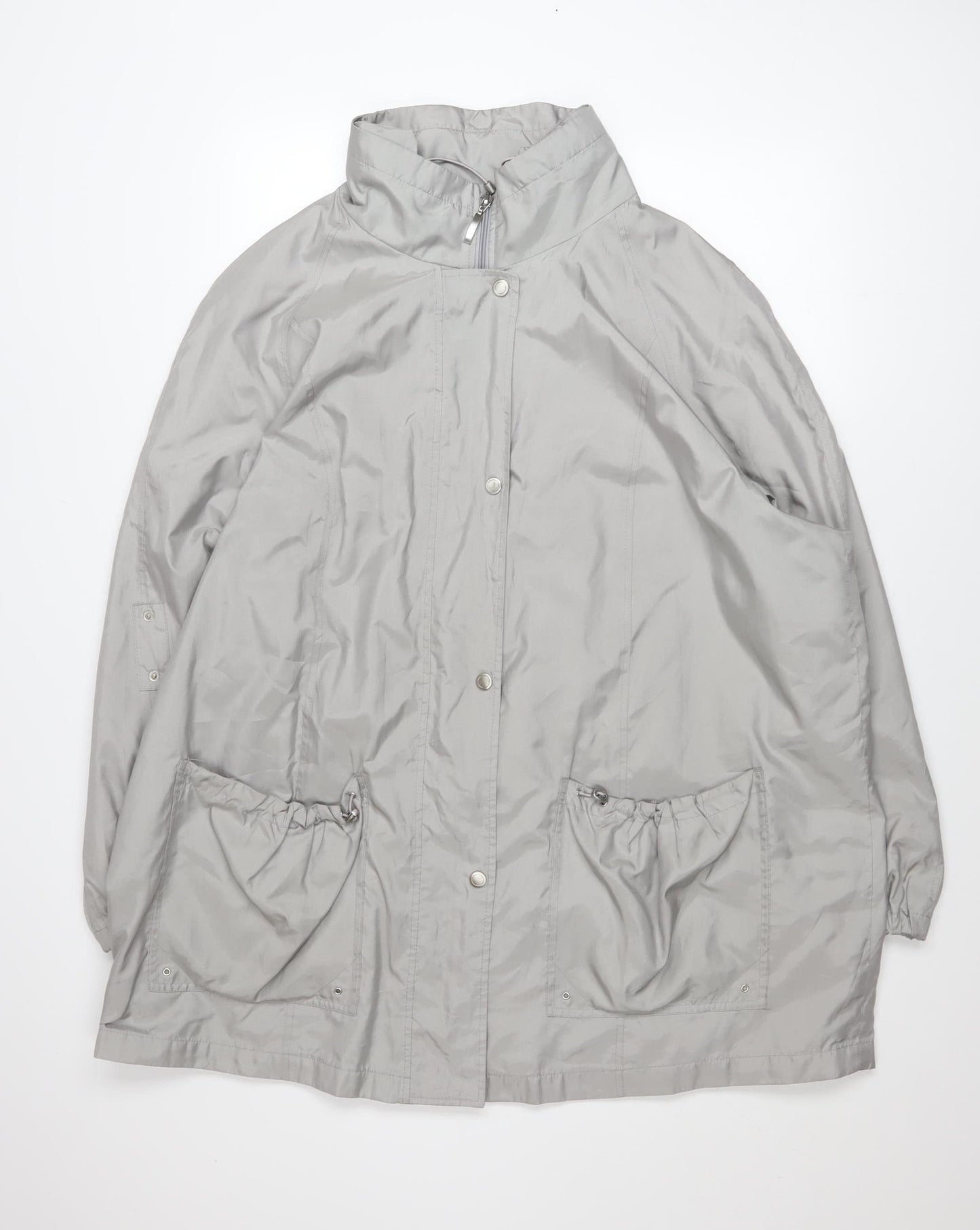 Windsmoor Women Grey XL Water Resistant Mid-Length Rain Coat Jacket