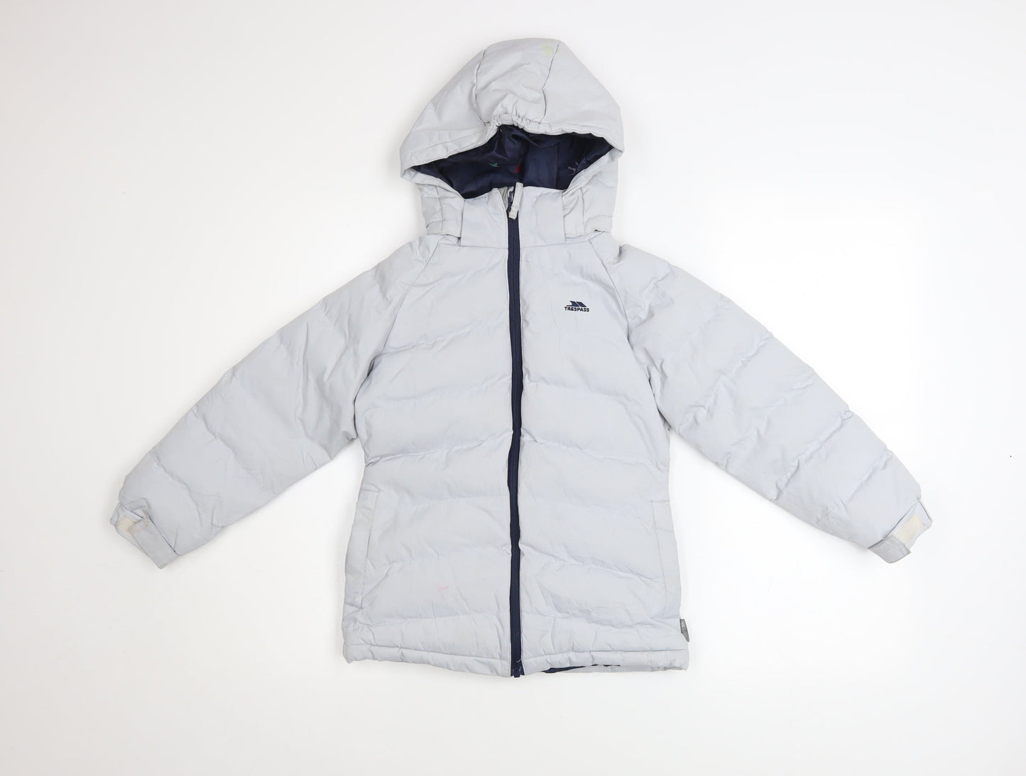 Trespass Girls Grey Waterproof Hooded Puffer Jacket Coat 5-6 Years