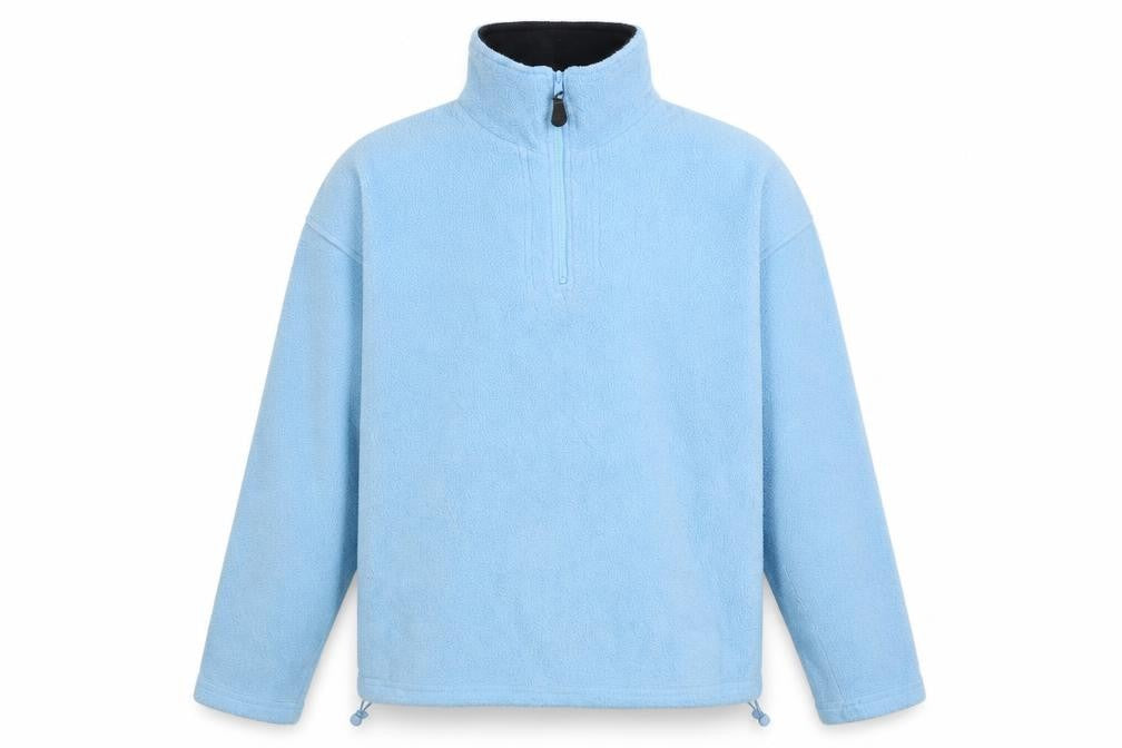Internacionale Men Blue Fleece 1/4 Zip Pullover Sweatshirt M