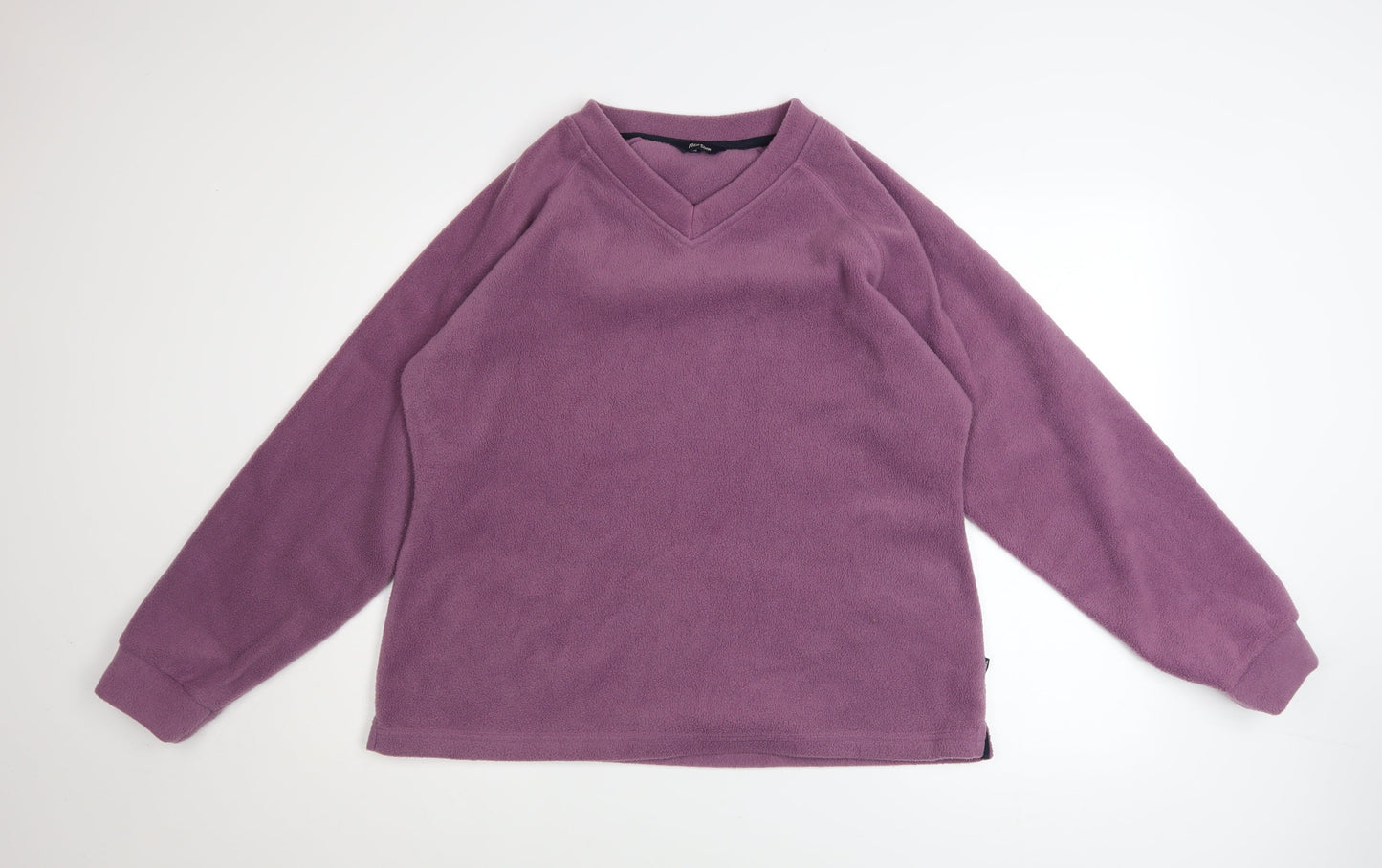 Peter Storm Women Purple Fleece V-Neck Pullover Sweatshirt Size 18