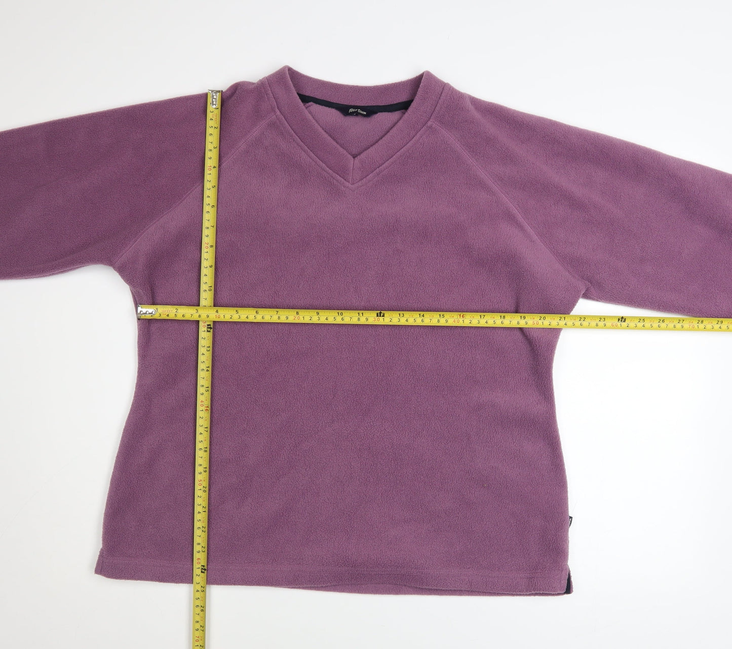Peter Storm Women Purple Fleece V-Neck Pullover Sweatshirt Size 18