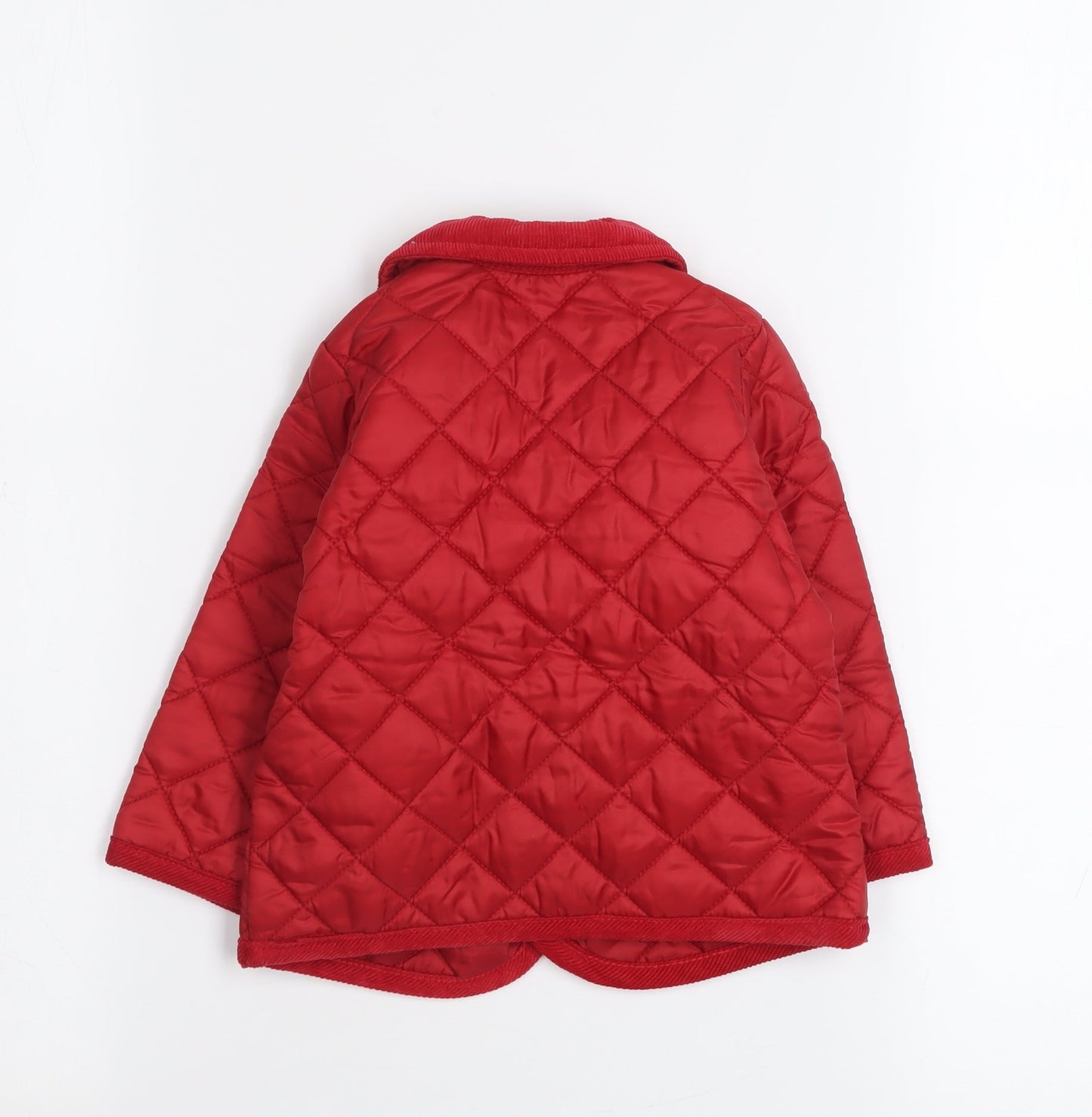 Benetton Baby Red Quilted Jacket 6-9 Months Lightweight Padded Coat