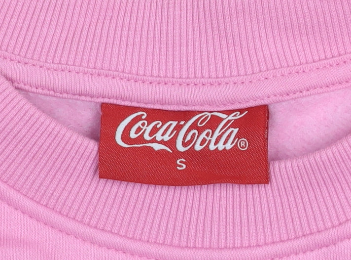 Coca-Cola Unisex Pink Christmas Sweatshirt Santa Graphic Small