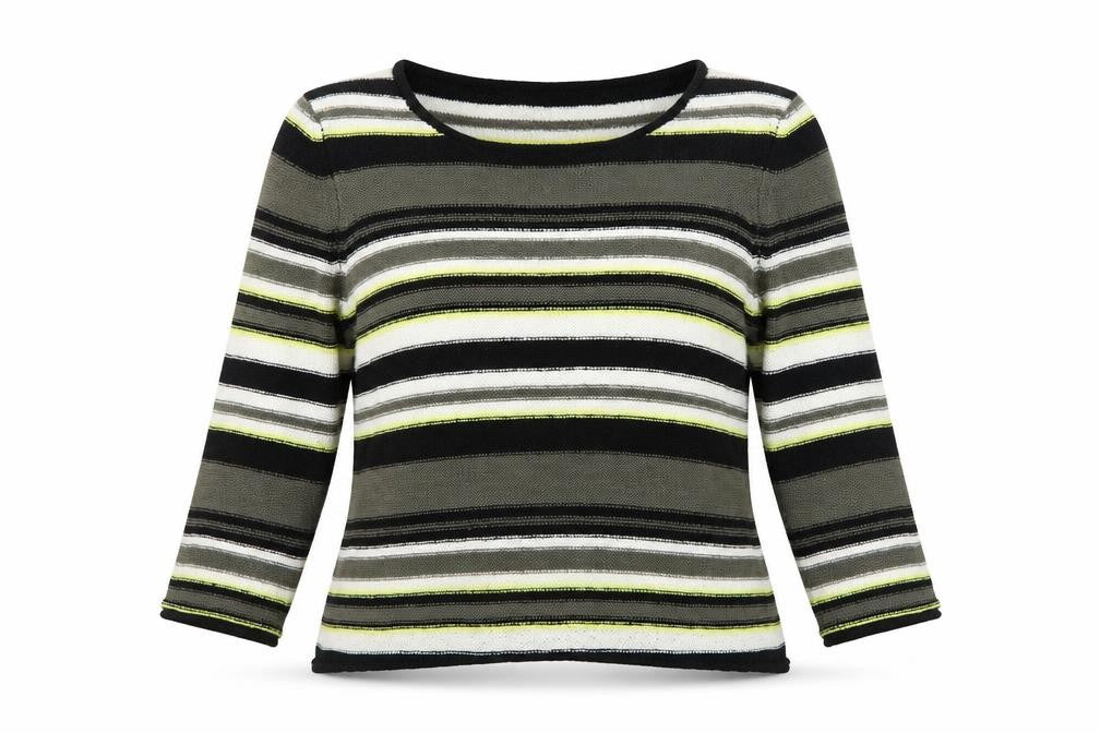 Precis Women’s Multicoloured Striped 3/4 Sleeve Knit Pullover Jumper Size L