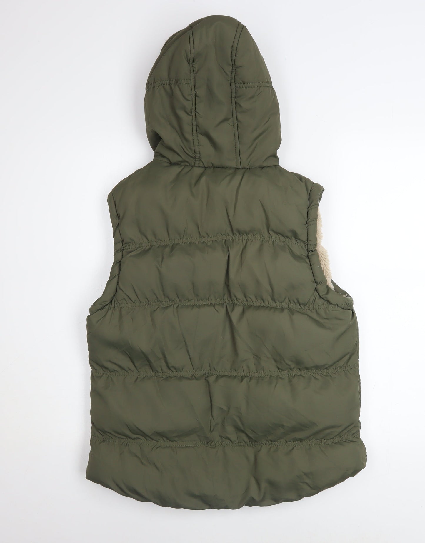 Denim Co Women Green Puffer Hooded Waistcoat Size 14