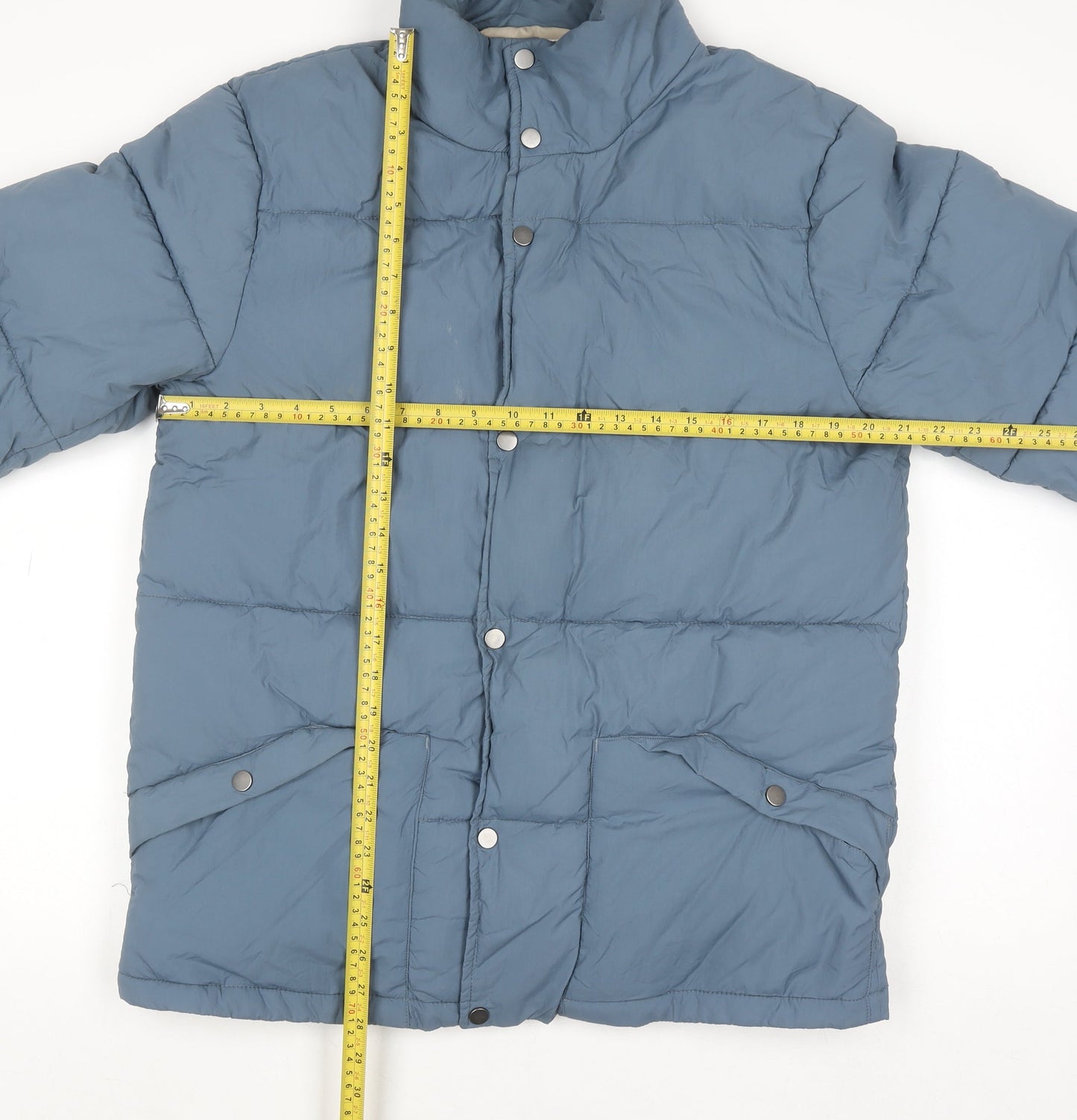 EASY Women Blue Puffer Jacket M Polyamide Polyester Lined Winter Coat