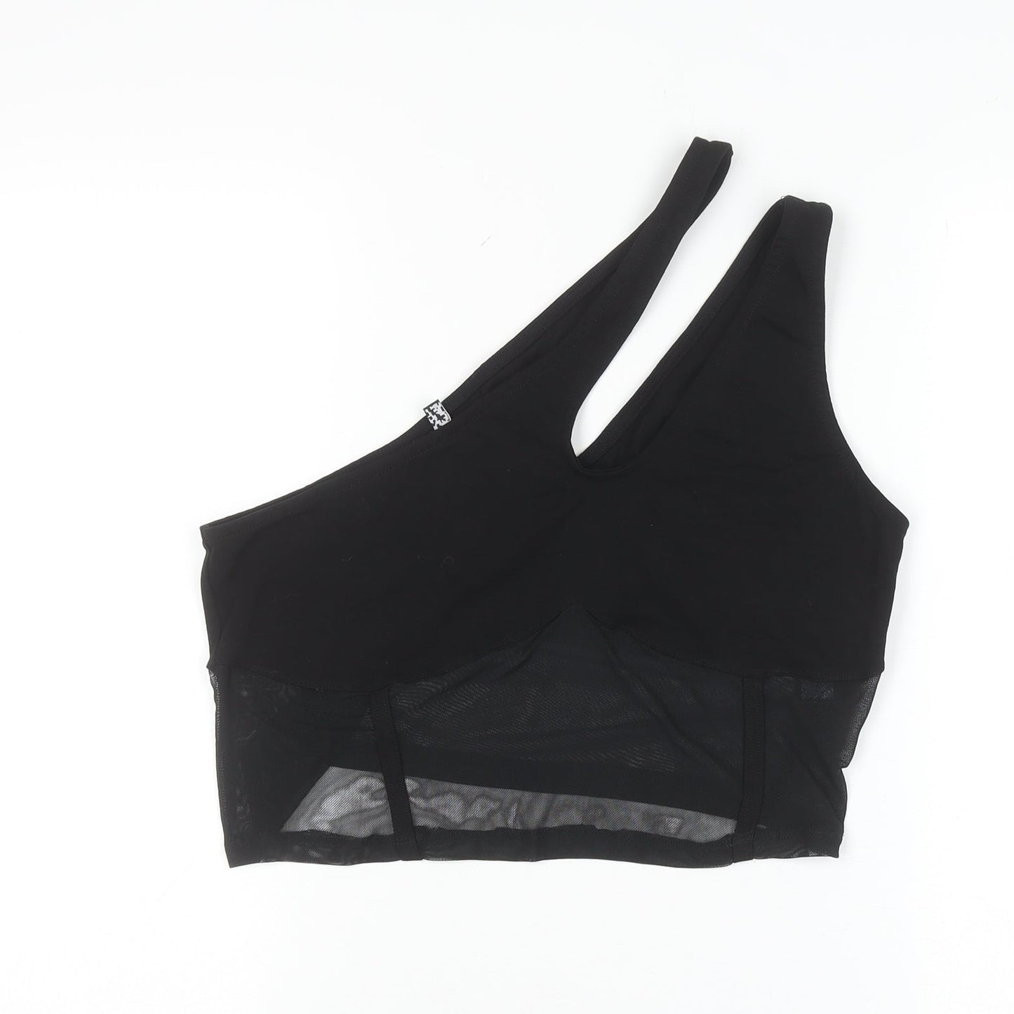 ASOS Women Black One Shoulder Mesh Camisole Top Size 16