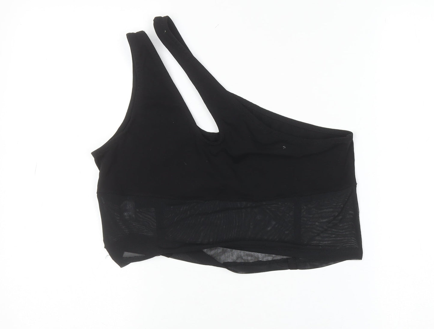 ASOS Women Black One Shoulder Mesh Camisole Top Size 16