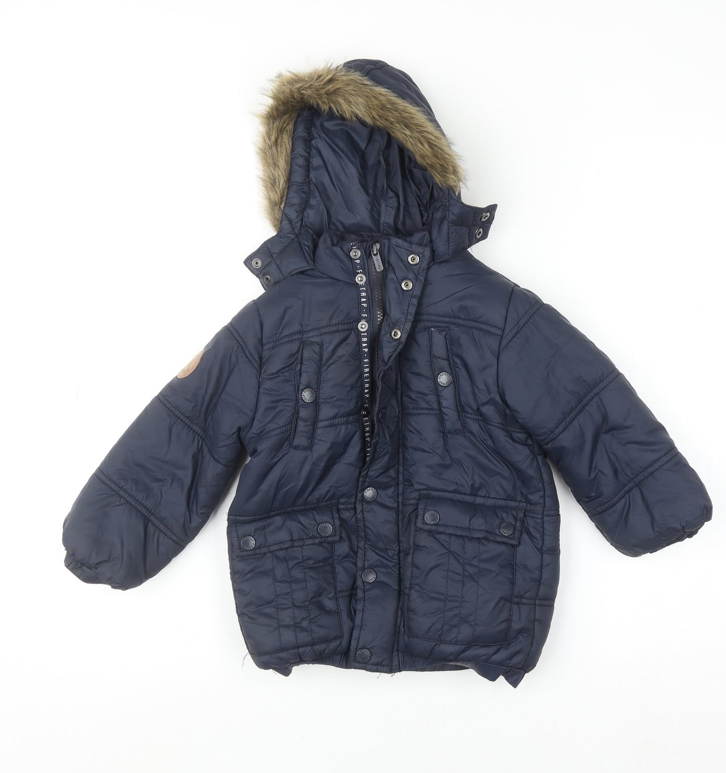 Firetrap Unisex Baby Blue Hooded Puffer Jacket 18-24 Months Winter Coat