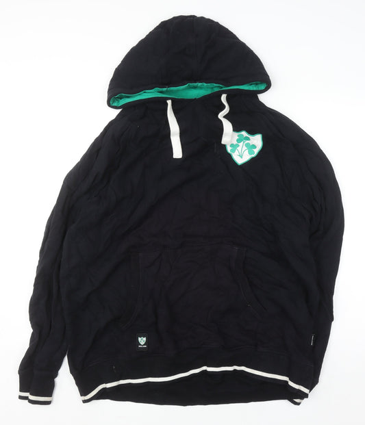 Ireland Classics Men's Black 2XL Pullover Hoodie with Shamrock Logo