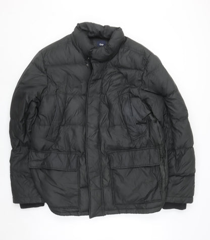 Gap Womens Black L Puffer Jacket Down Insulated Nylon Winter Coat