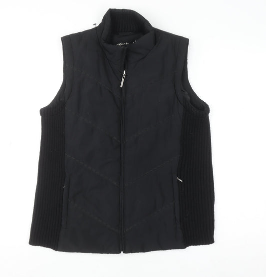 Dash Women's Black Size 14 Quilted Zip Waistcoat Bodywarmer