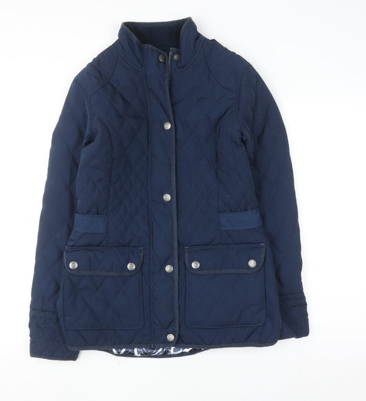 Crew Clothing Co. Women’s Blue Quilted Mid-Length Jacket Size 10