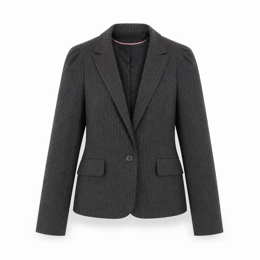 Warehouse Women Grey Pinstripe Blazer UK 10 Single-Breasted Jacket
