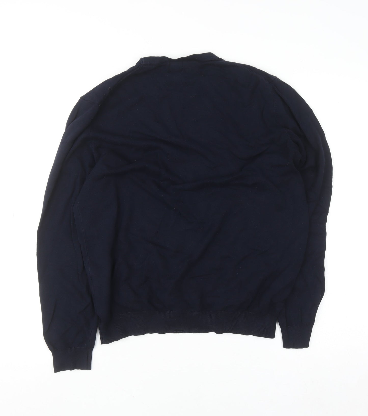 Zara Womens Blue Crew Neck Long Sleeve Pullover Jumper Size 14