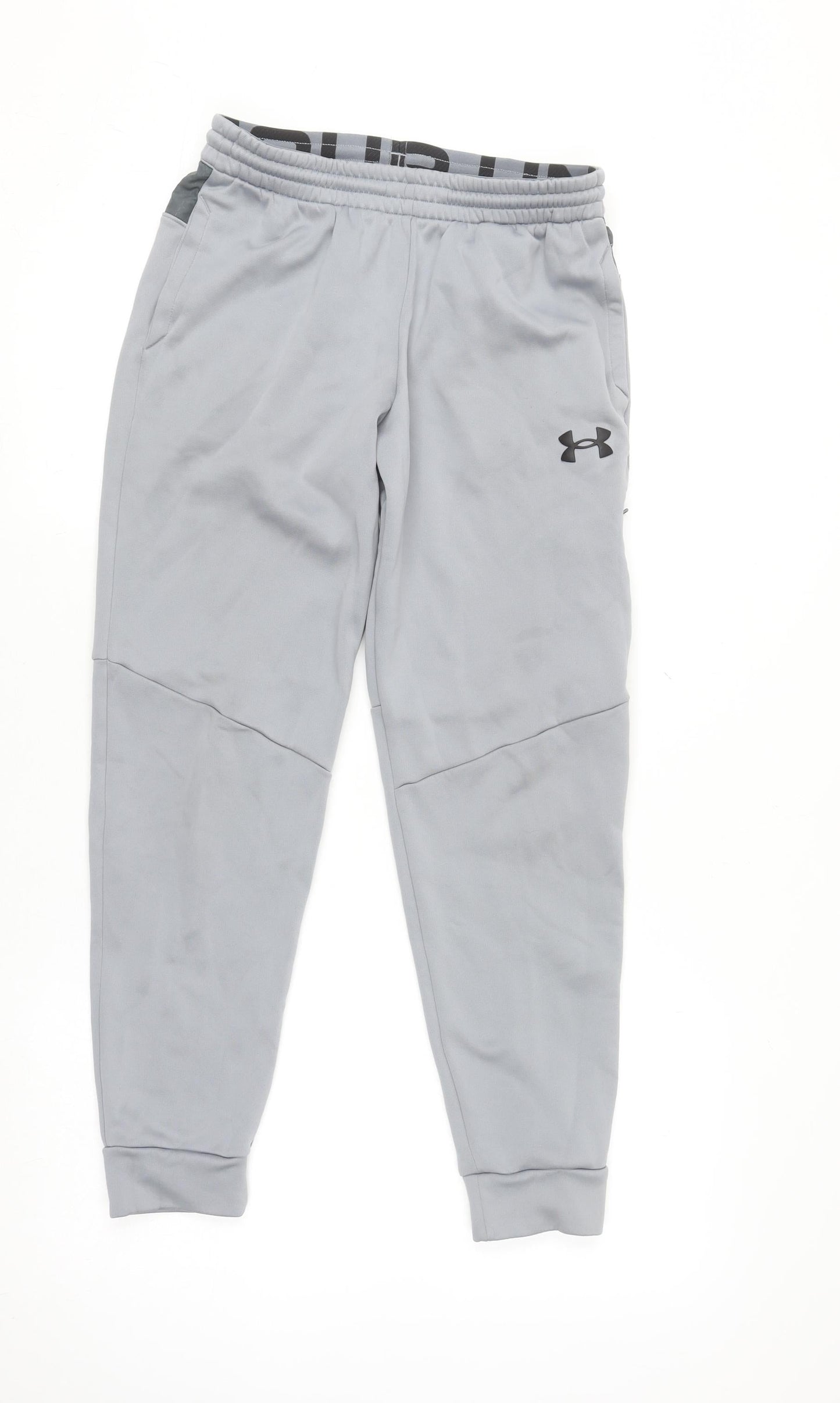Under Armour Boys Grey XL Jogger Sweatpants Activewear with Zip Pocket
