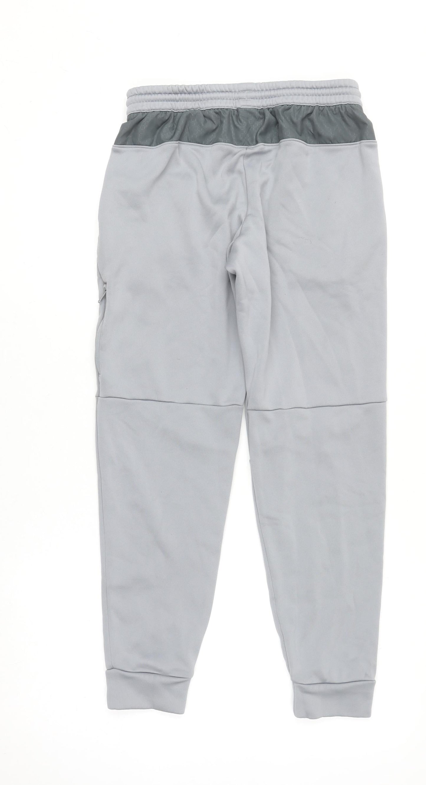 Under Armour Boys Grey XL Jogger Sweatpants Activewear with Zip Pocket