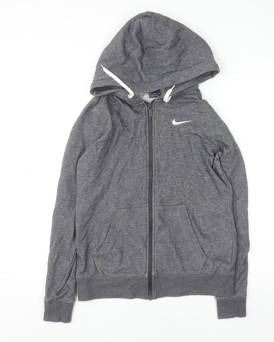 Nike Mens Grey Full Zip Hoodie Size M Long Sleeve Cotton Blend