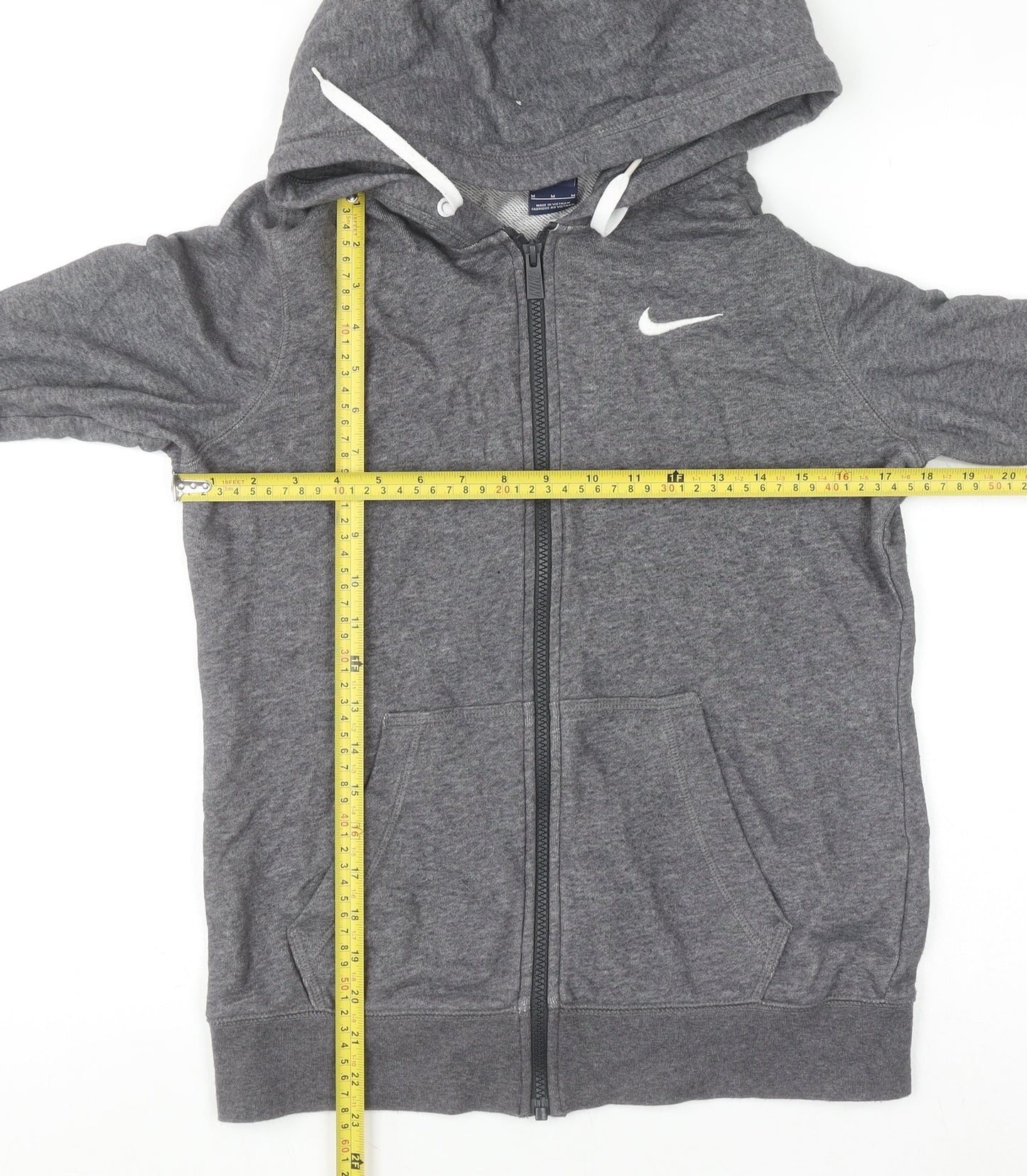 Nike Mens Grey Full Zip Hoodie Size M Long Sleeve Cotton Blend