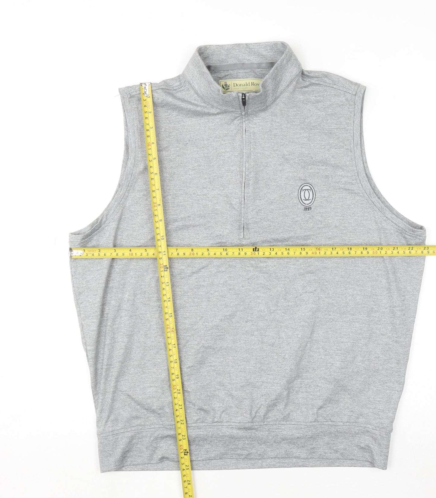 Donald Ross Men's Grey Sleeveless 1/2 Zip Golf Top Size M