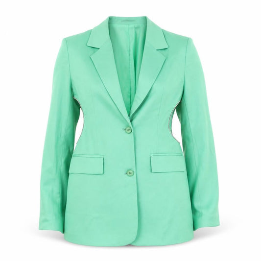 PRETTYLITTLETHING Women’s Green Blazer Size 8 Lined Single-Breasted Jacket