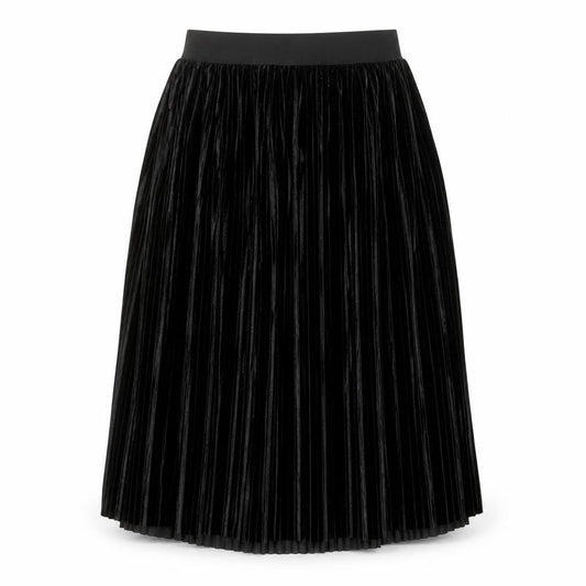 Pieces Women’s Black XS Pleated Velvet Midi Skirt