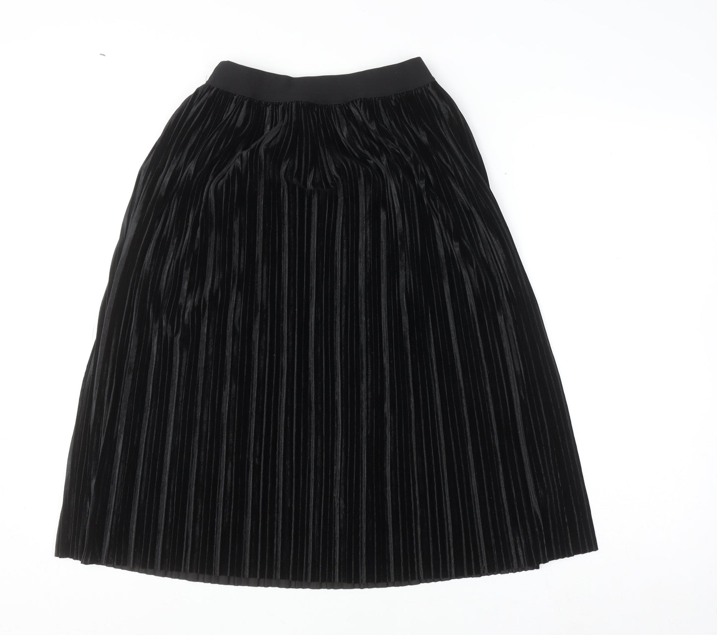 Pieces Women’s Black XS Pleated Velvet Midi Skirt