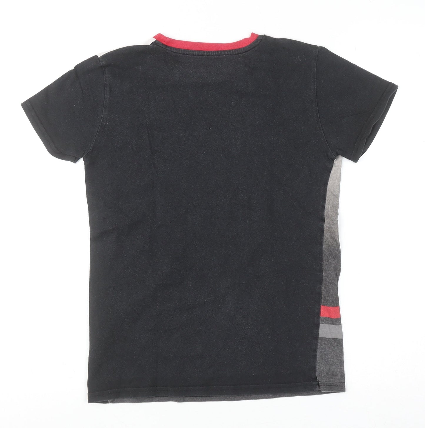 Manchester United Boys Black T-Shirt 10-11 Years Short Sleeve Cotton Top