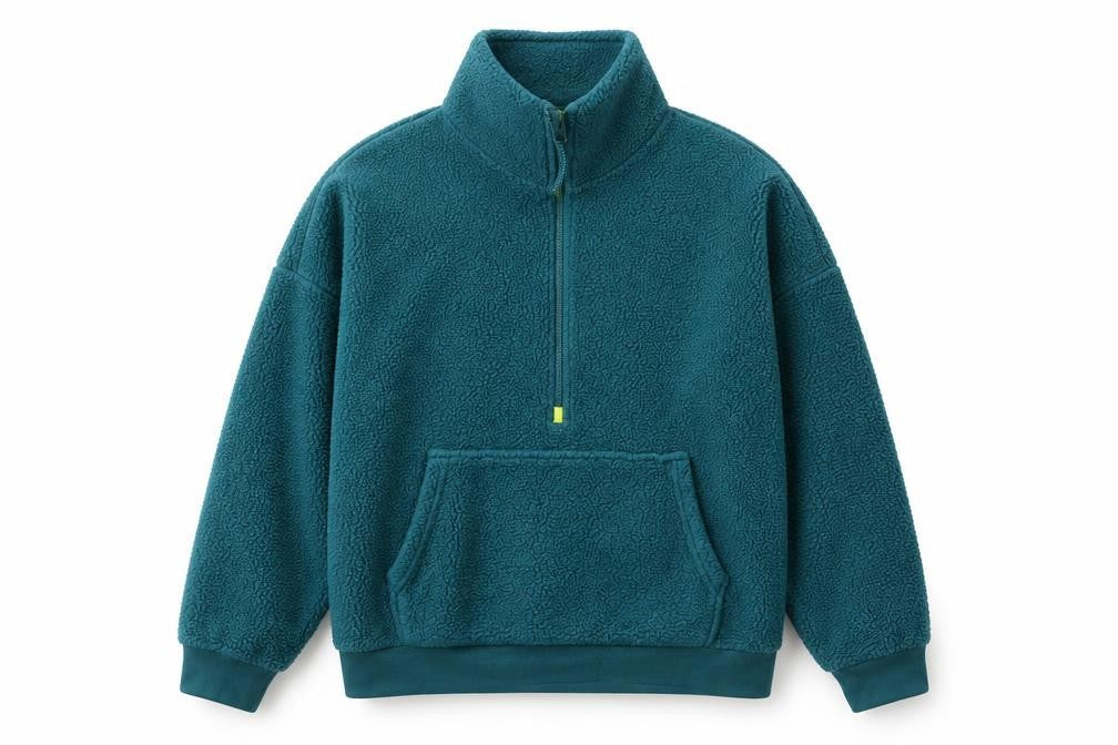 Dunnes Women Green Fleece 1/2 Zip Pullover Sweatshirt Size L