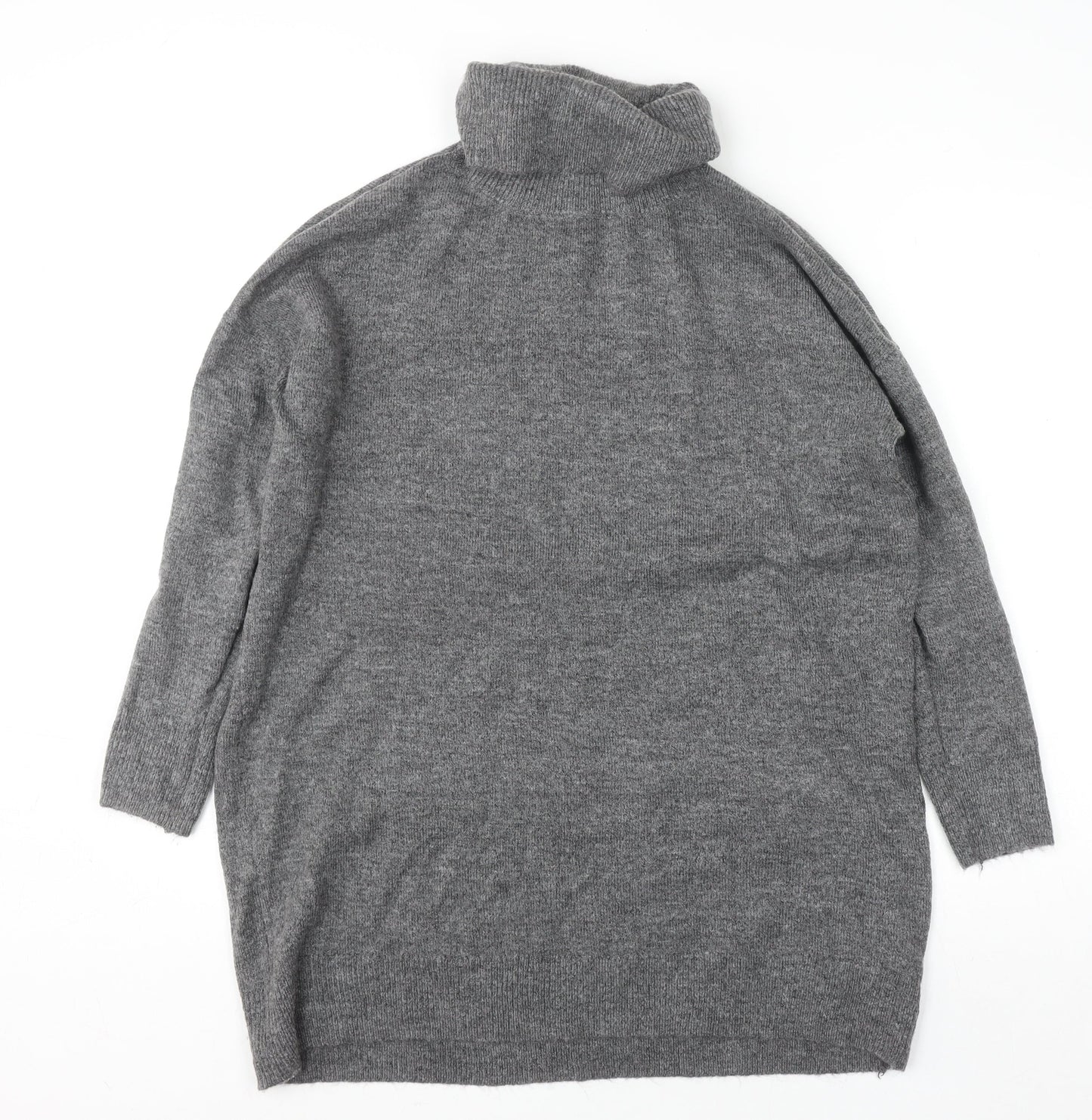 Esmara Women Grey Roll Neck Long Sleeve Knit Pullover Jumper L