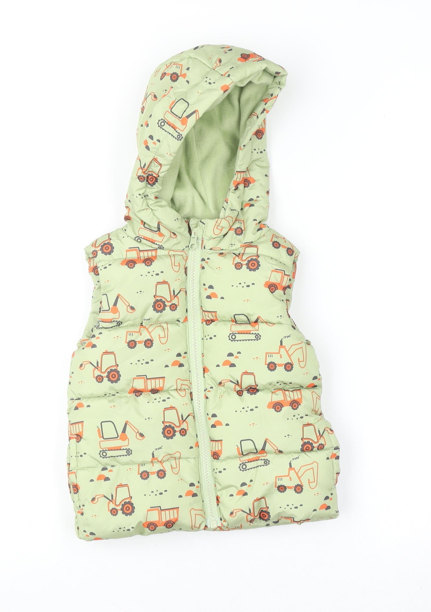 Dunnes Stores Unisex Baby Green Puffer Hooded Jacket 12-18 Months