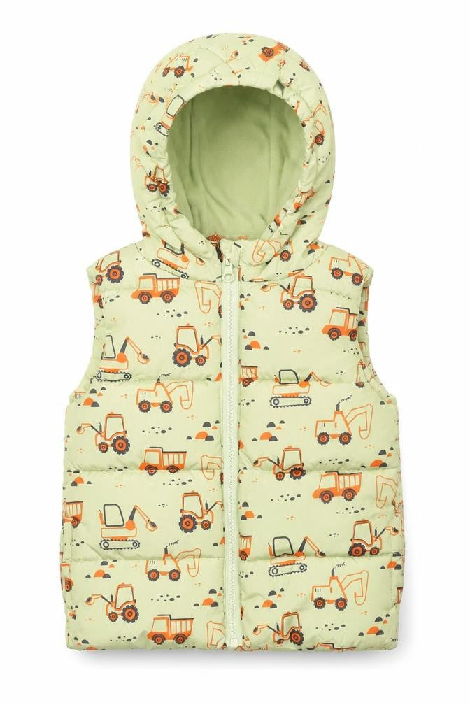 Dunnes Stores Unisex Baby Green Puffer Hooded Jacket 12-18 Months