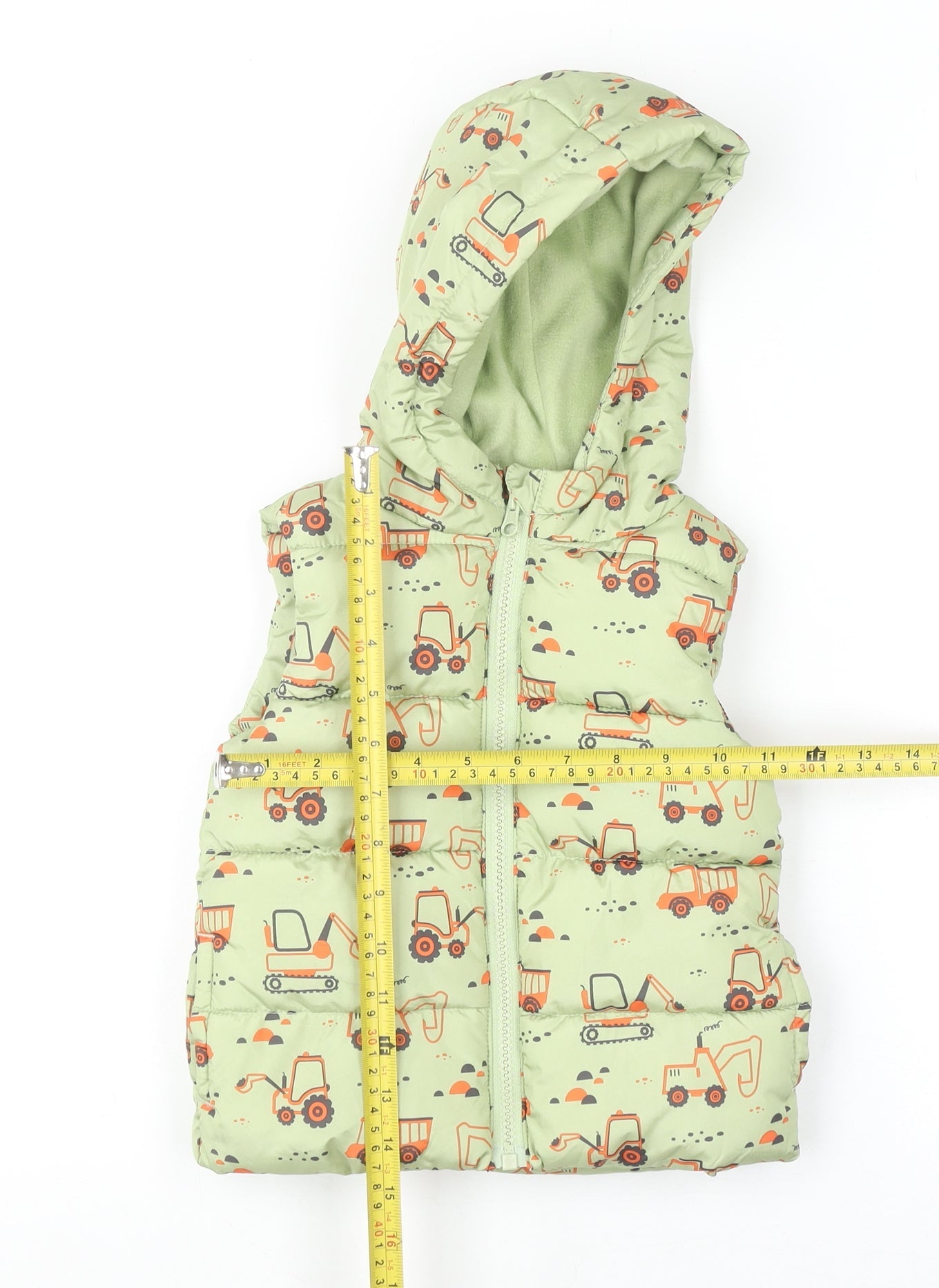 Dunnes Stores Unisex Baby Green Puffer Hooded Jacket 12-18 Months