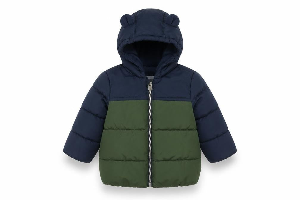 Baby GAP Unisex Blue Green Puffer Jacket 18-24 Months Hooded Winter Coat