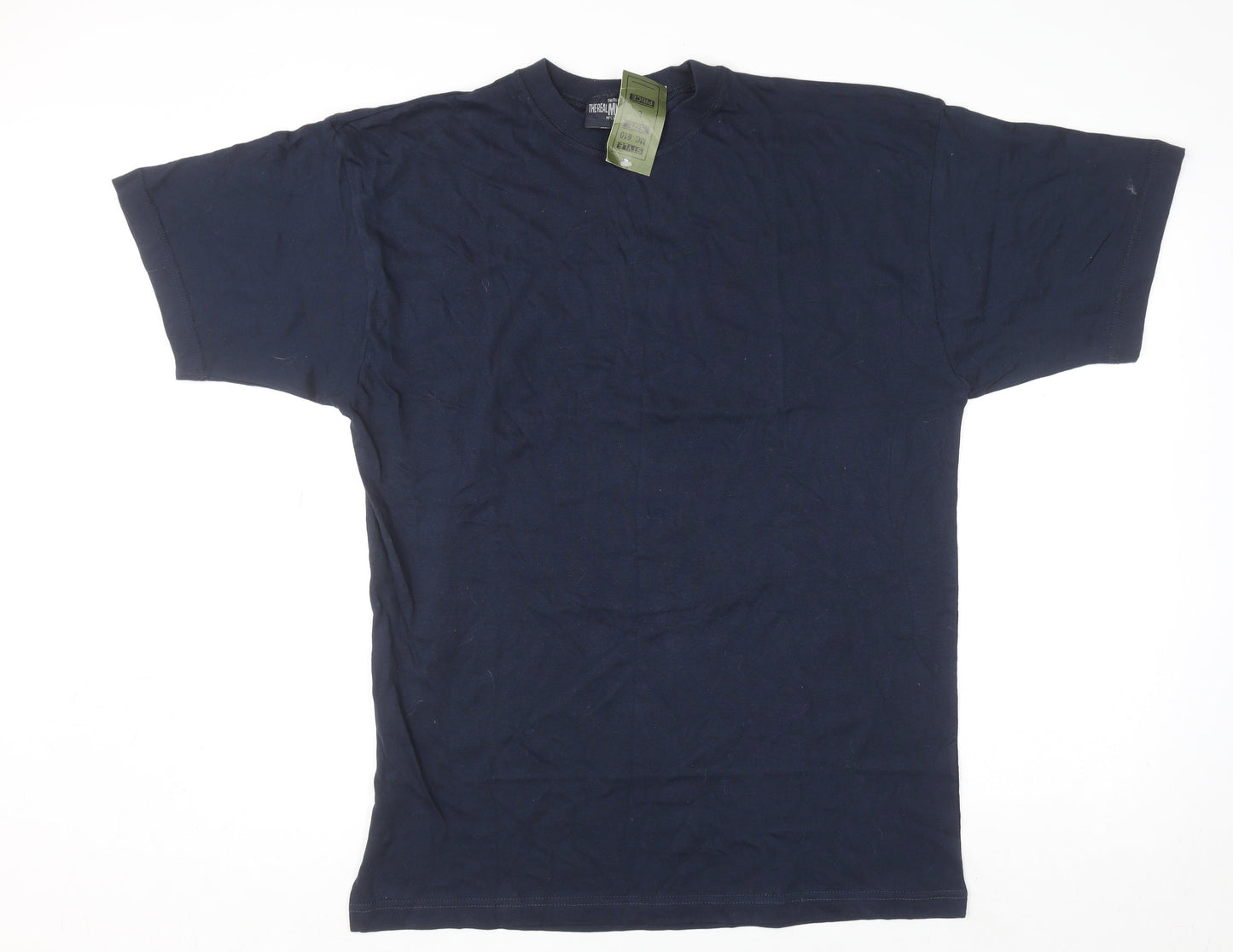 The Real McCarthy Men's Blue Cotton Crew Neck T-Shirt Size L