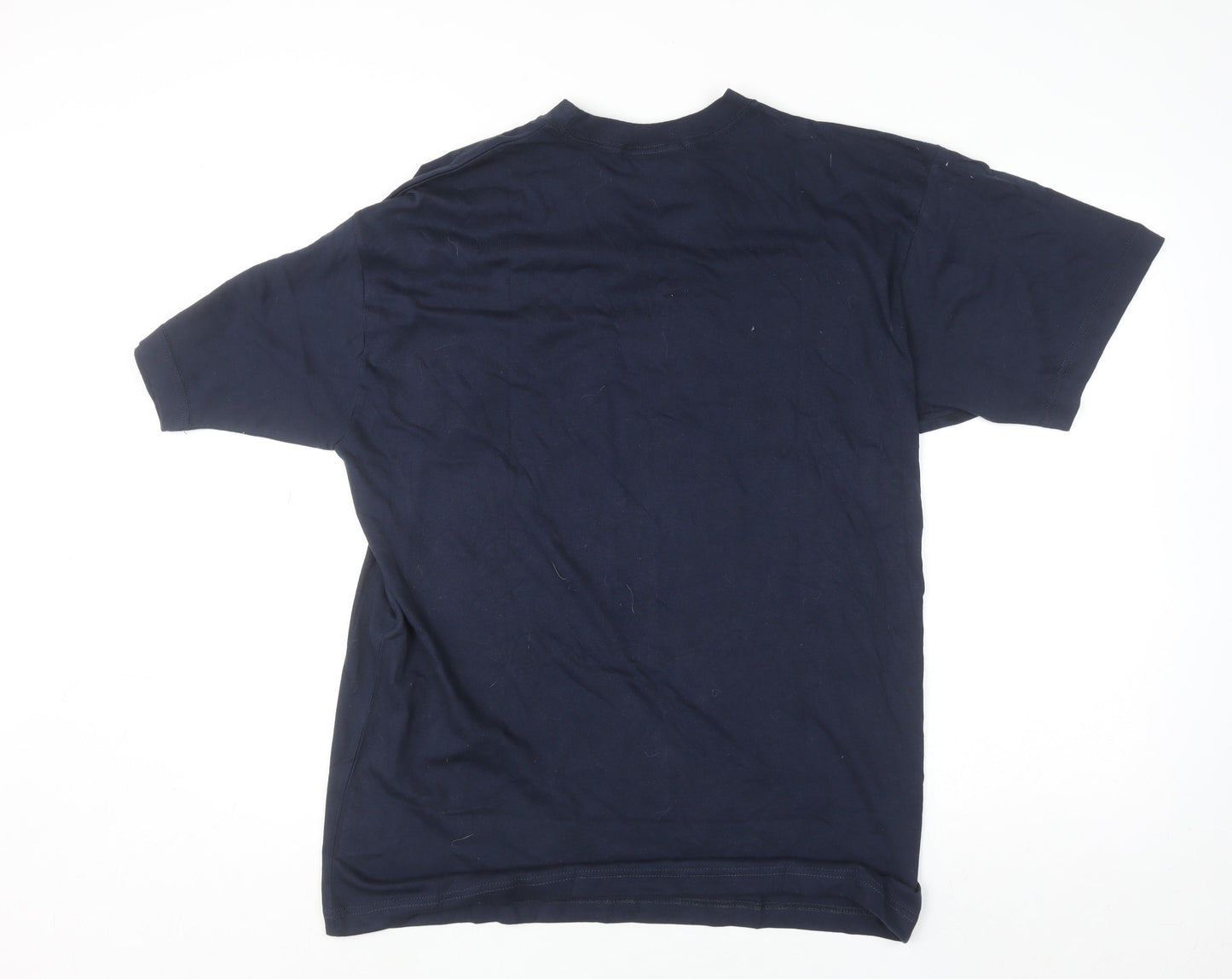 The Real McCarthy Men's Blue Cotton Crew Neck T-Shirt Size L