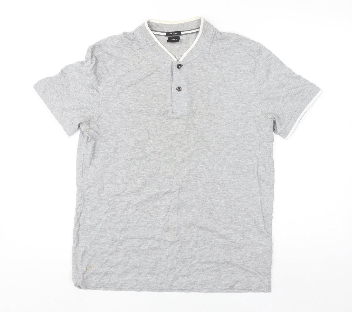 Hugo Boss Men's Grey Pima Cotton Polo Shirt M Regular Fit