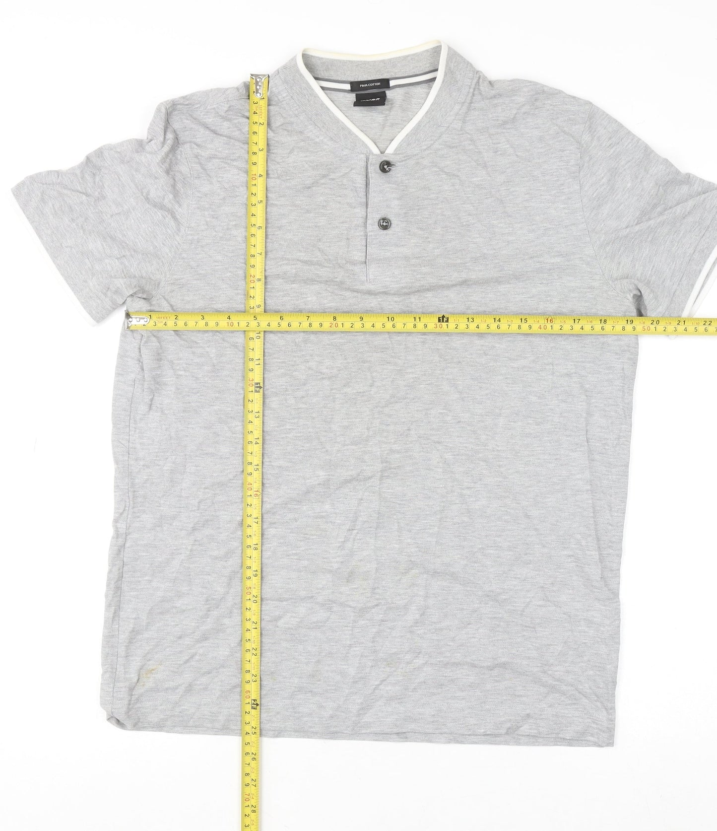Hugo Boss Men's Grey Pima Cotton Polo Shirt M Regular Fit