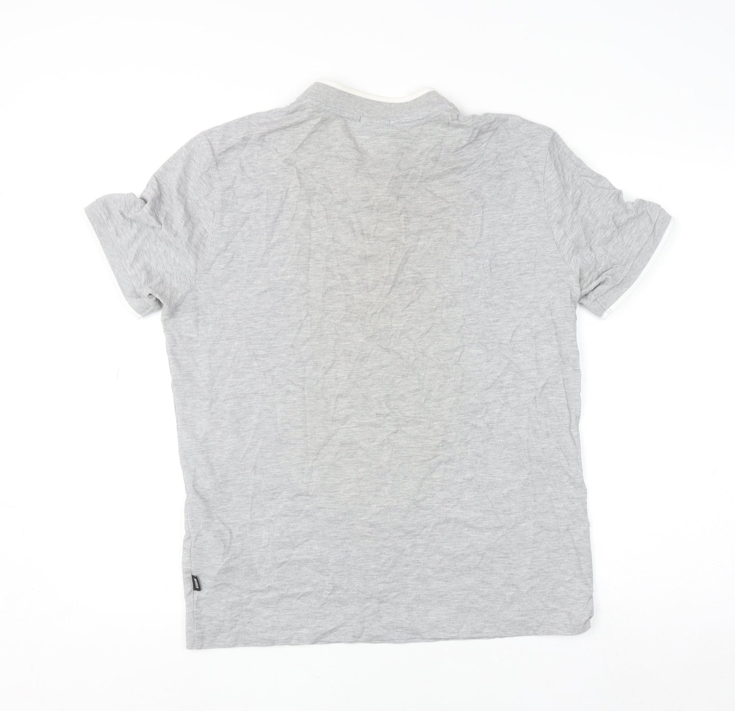Hugo Boss Men's Grey Pima Cotton Polo Shirt M Regular Fit