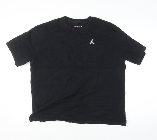 Jordan Men's Black Crew Neck Short Sleeve Cotton T-Shirt L