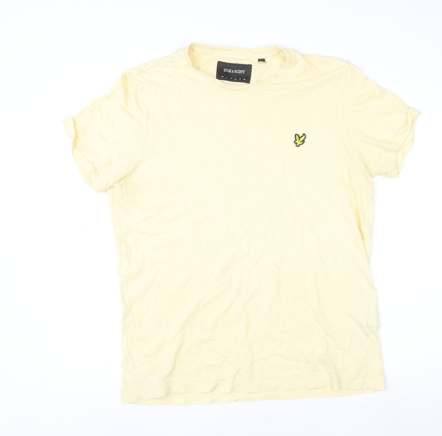 Lyle & Scott Men's Yellow Cotton Crew Neck Short Sleeve T-Shirt L