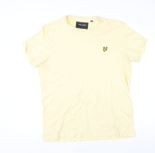Lyle & Scott Men's Yellow Cotton Crew Neck Short Sleeve T-Shirt L