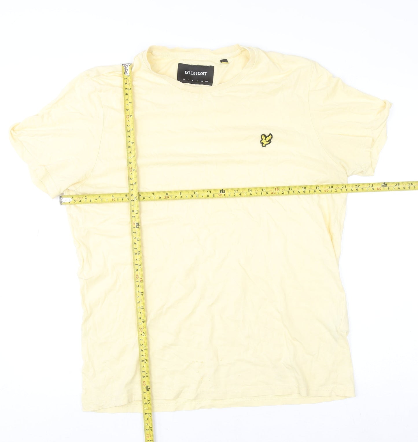Lyle & Scott Men's Yellow Cotton Crew Neck Short Sleeve T-Shirt L