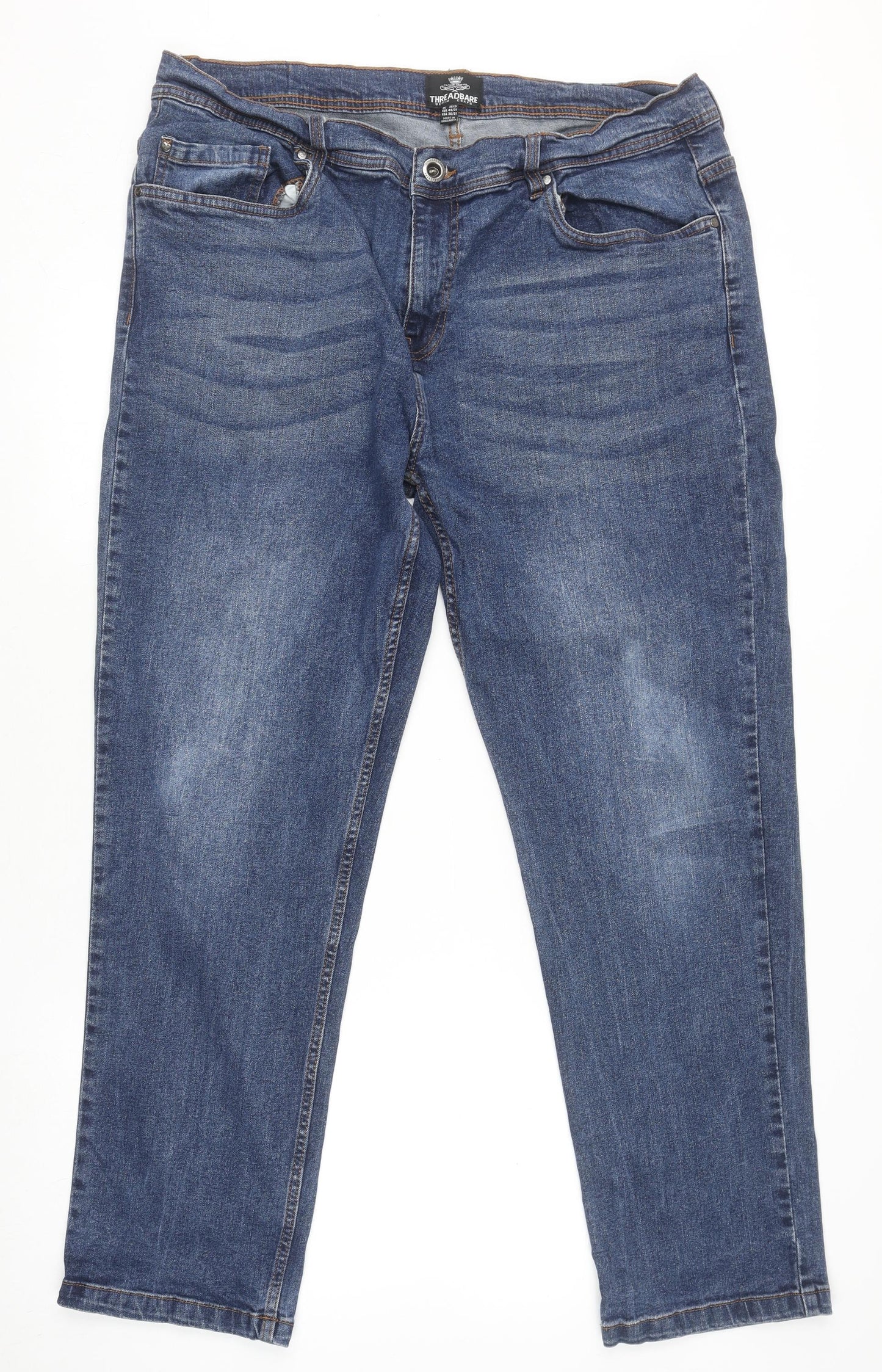 Threadbare Men's Blue Straight Denim Jeans 36W 31L Regular Fit