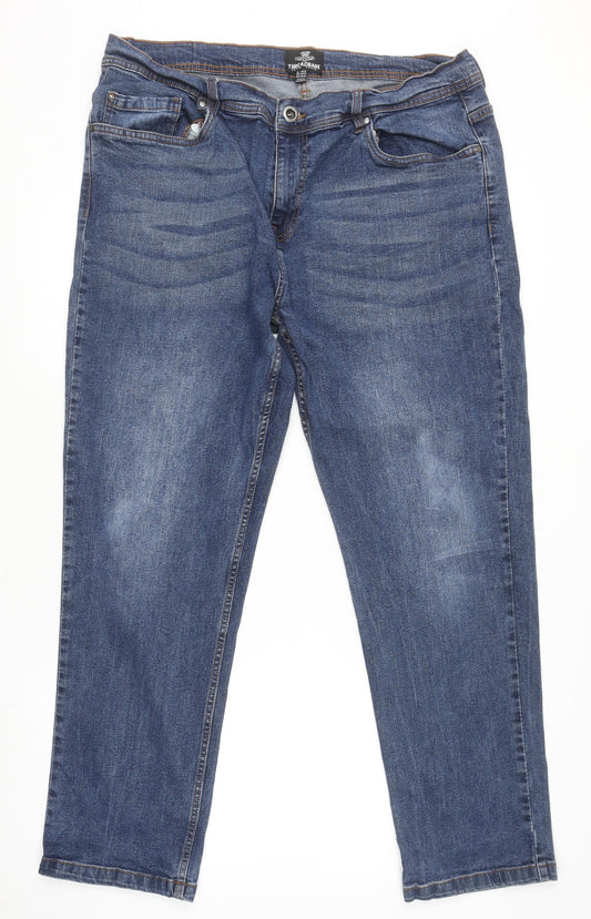 Threadbare Men's Blue Straight Denim Jeans 36W 31L Regular Fit