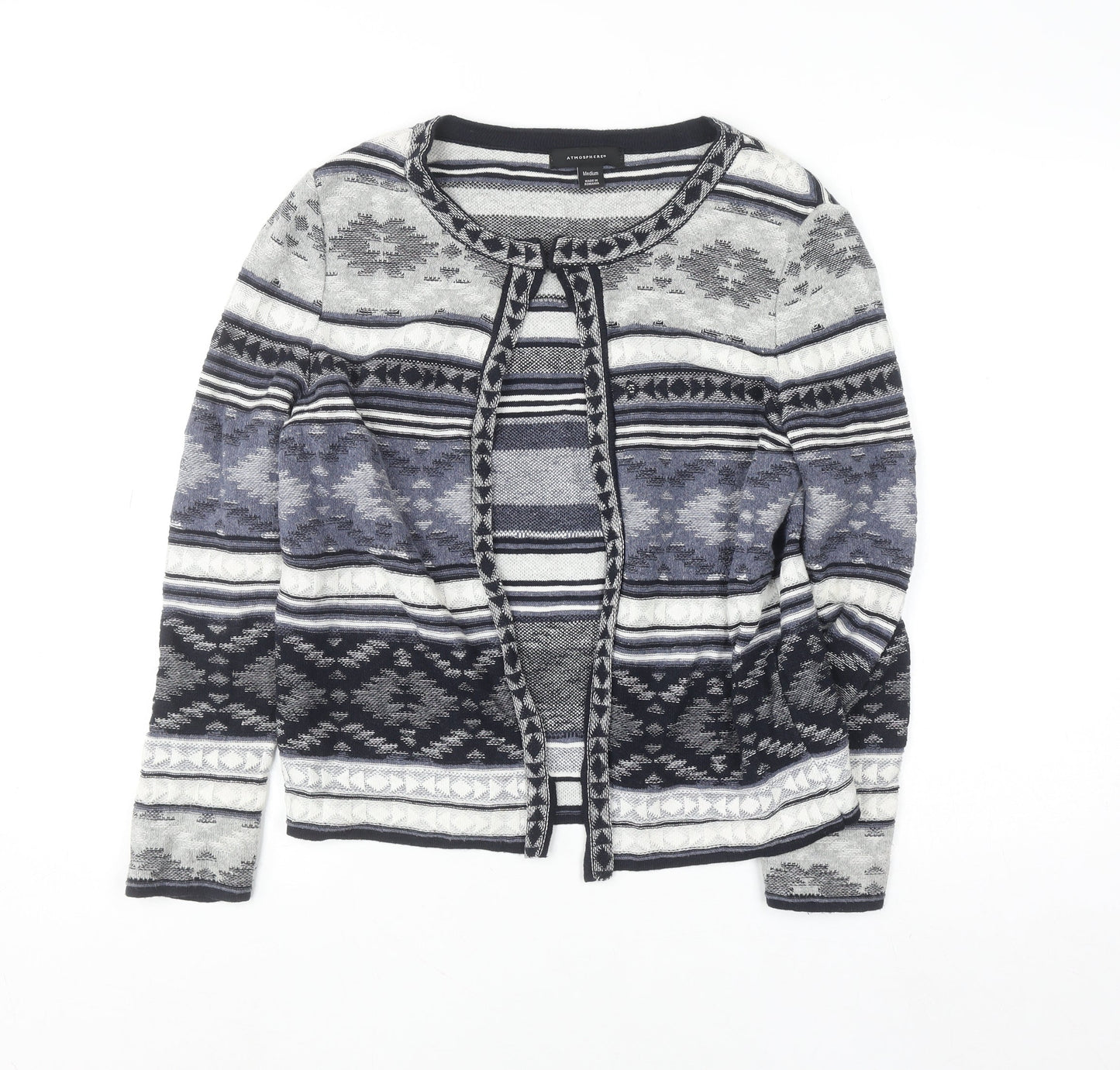 Atmosphere Women’s Multicoloured Fair Isle Knit Cardigan Size M