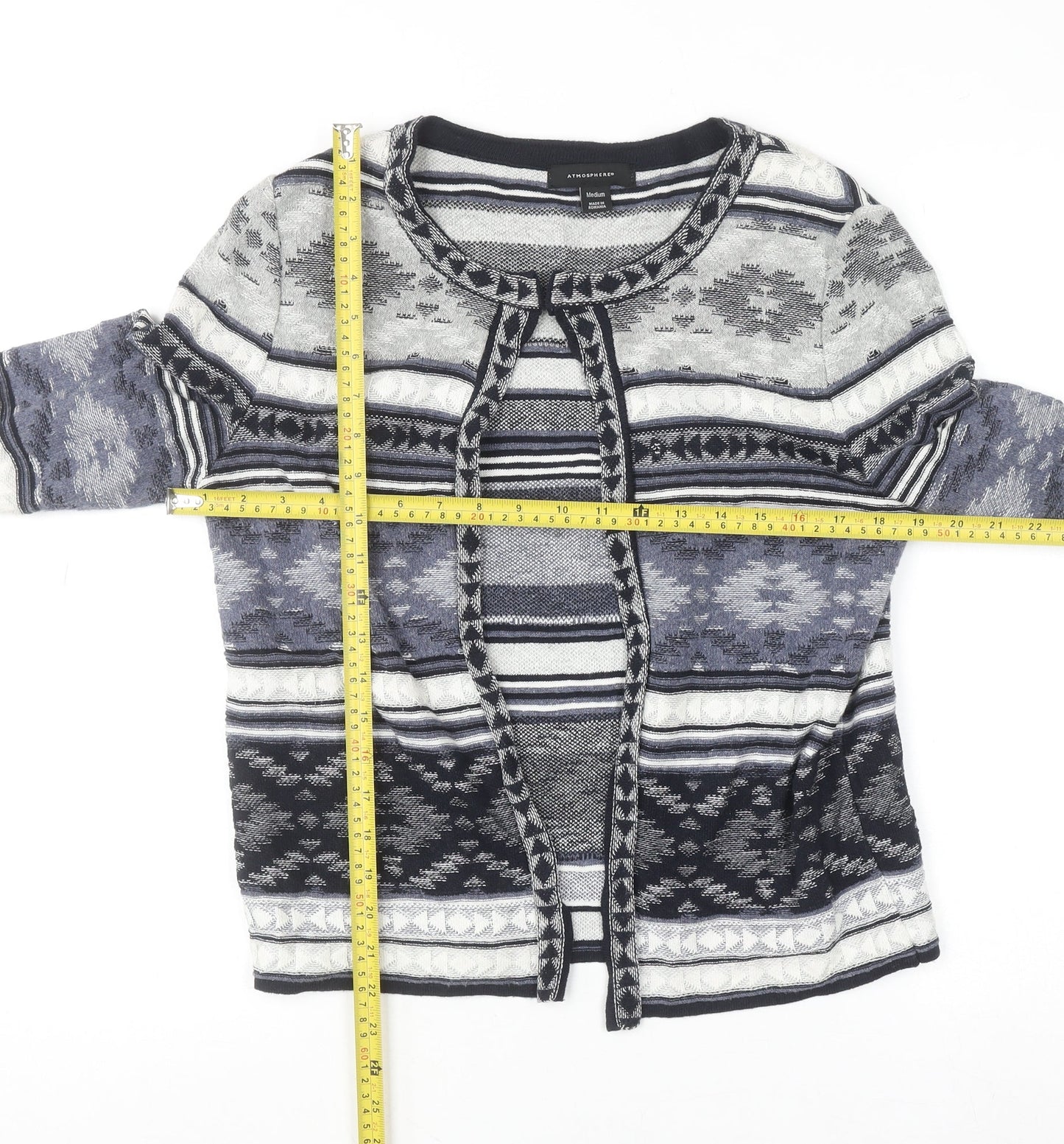 Atmosphere Women’s Multicoloured Fair Isle Knit Cardigan Size M